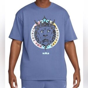 Nike Men's LeBron Max90 Strive Graphic T-Shirt Size L 100% Cotton Diffused Blue
